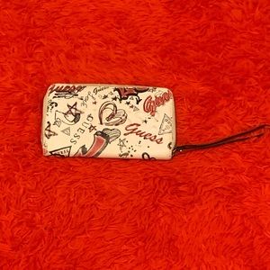 Guess Graffiti Love Wristlet/Wallet Red/White/Black